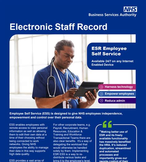 esrs employer log in|Electronic Staff Record (ESR) .